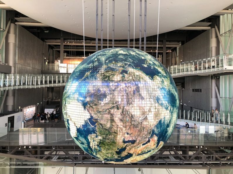 Emerging Markets - giant globe inside building